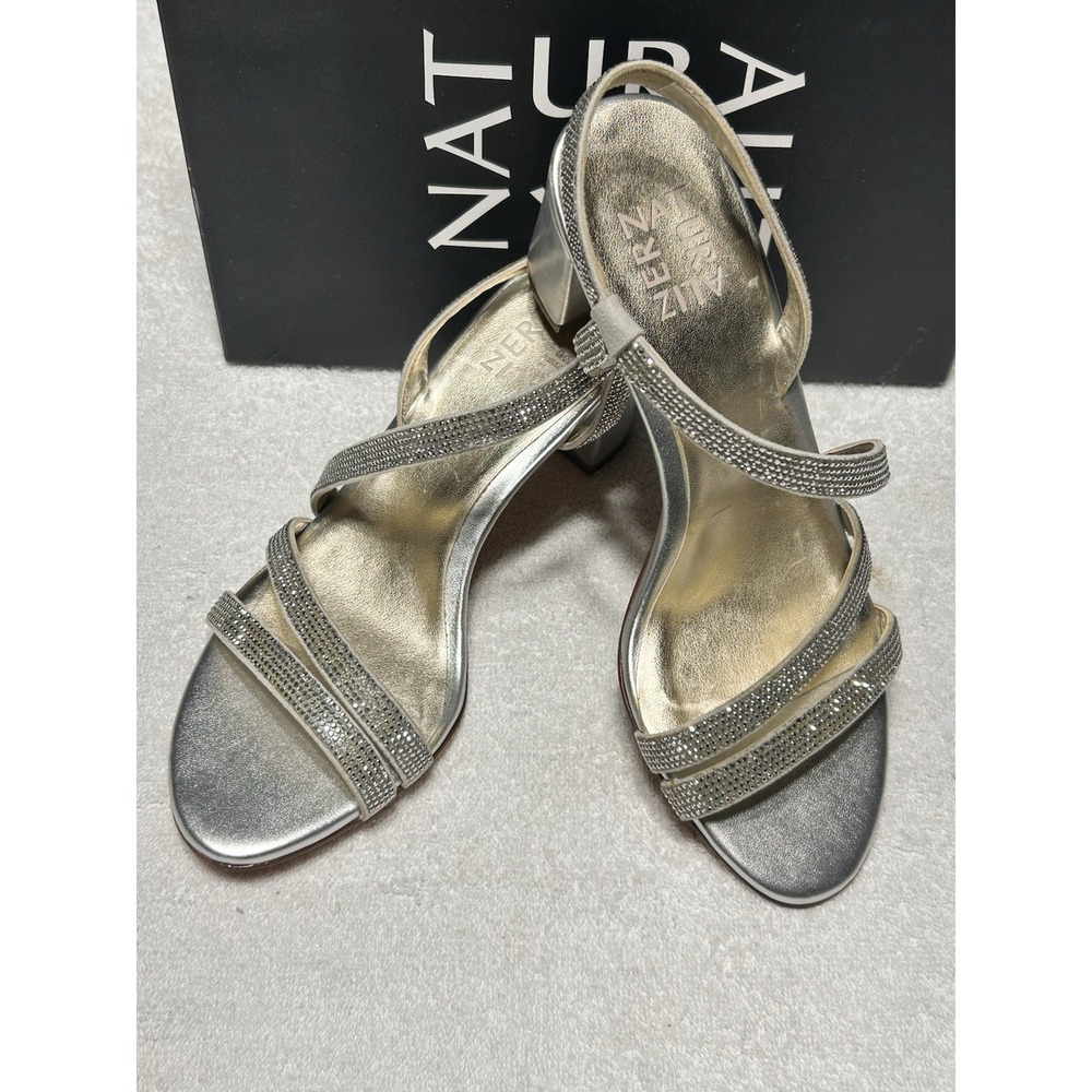 Naturalizer Vanessa Strappy Rhinestone Block Dress‎ Sandals Womens 6M Bridal